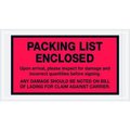 Box Packaging Special Use Full Face Envelopes, "Packing List Enclosed" Print, 10"L x 5-1/2"W, Red, 1000/Pack PL469